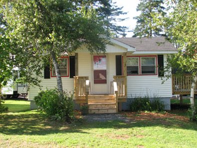 A cottage deck in the sun
