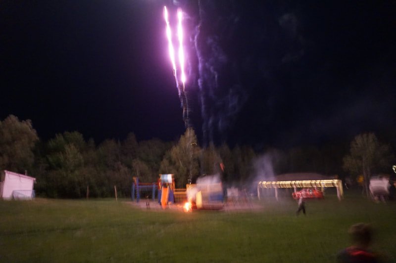 Fireworks night at the campground