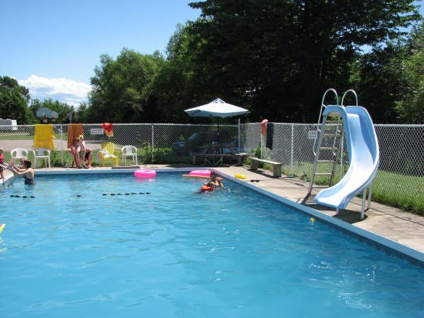 Pool with waterslide